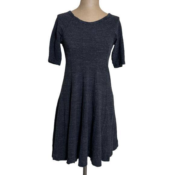 Ganni Dark Gray Heathered Fit & Flare Mini Dress size XS - Picture 1 of 8